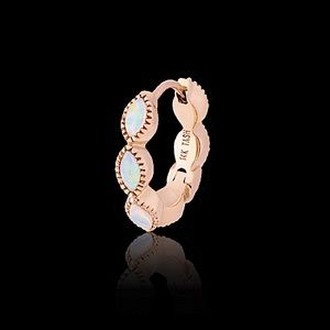 Maria Tash 8mm Opal Marquise Scalloped Eternity Ring - Rose Gold